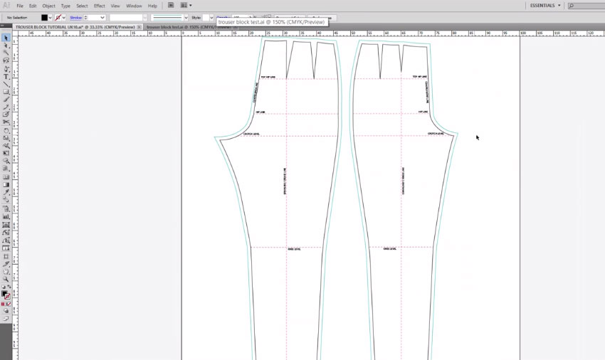 Trousers – Origami – Free CAD Blocks in DWG file format